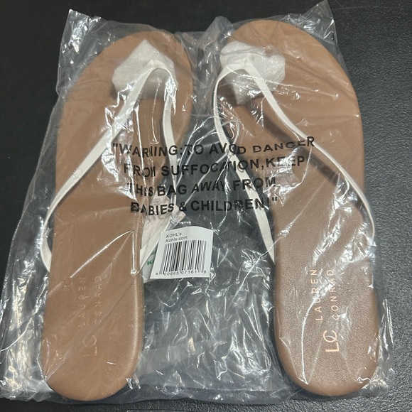 Lauren Conrad Women’s Flip Flop Sandals, Color White, Size 11 - Picture 2 of 3